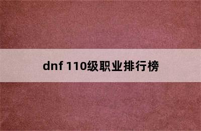 dnf 110级职业排行榜